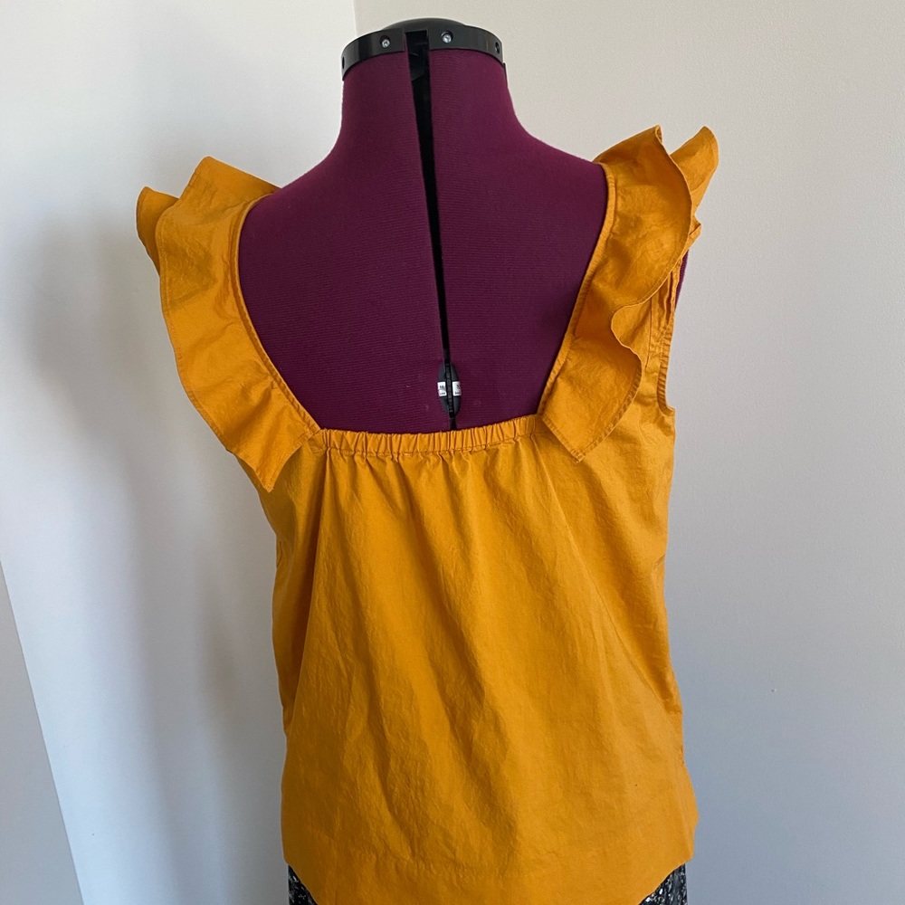 🍁JCrew orange ruffle top - Picture 5 of 8